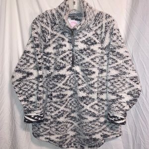 Cozy Sherpa half-zip • size Large